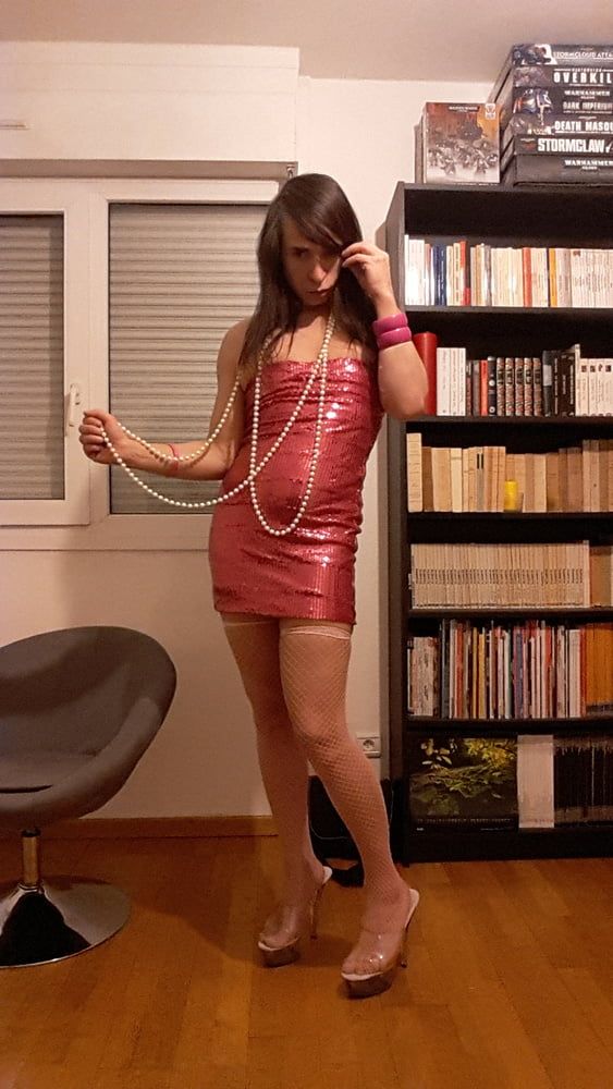 Tygra bitch in her pink sexy dress. #4