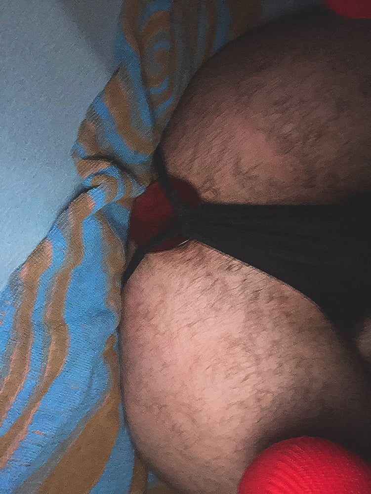 Big hairy ass in red knee socks  #7