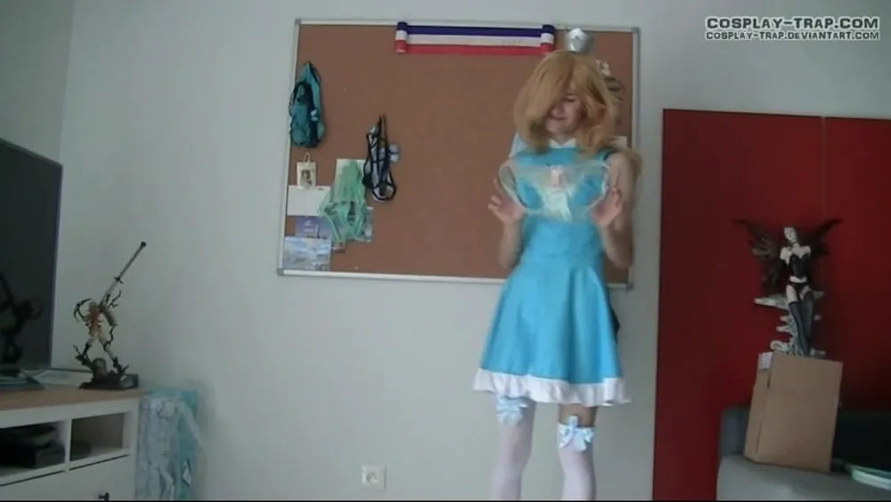 Crossdress cosplay Tennis Rosalina panties and anal show #49