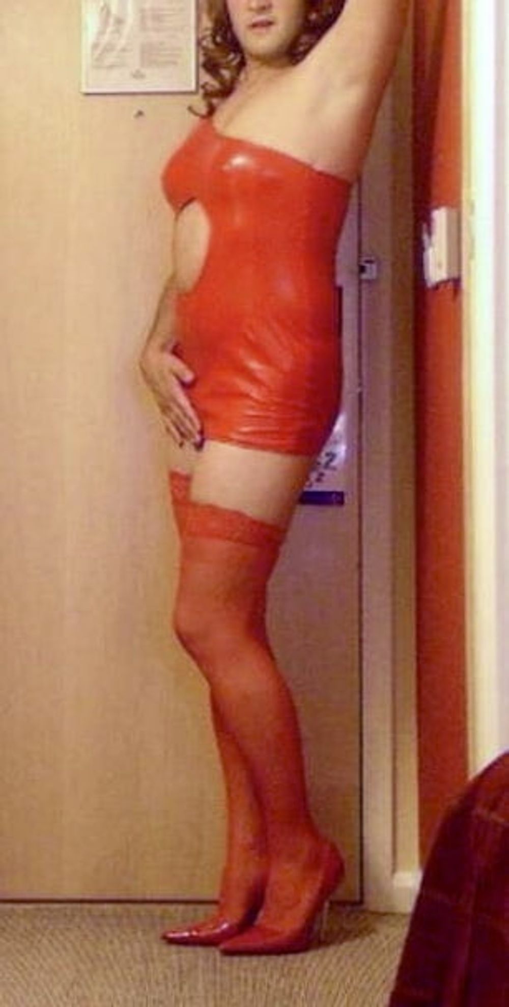 Red PVC Dress #9