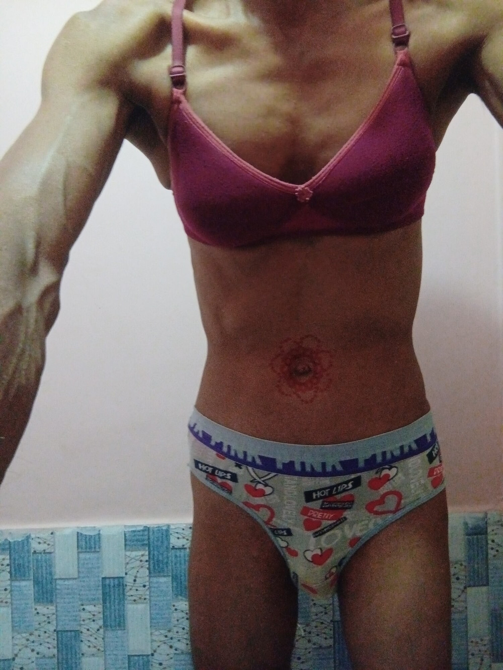 Sissy wearing bra panty #7