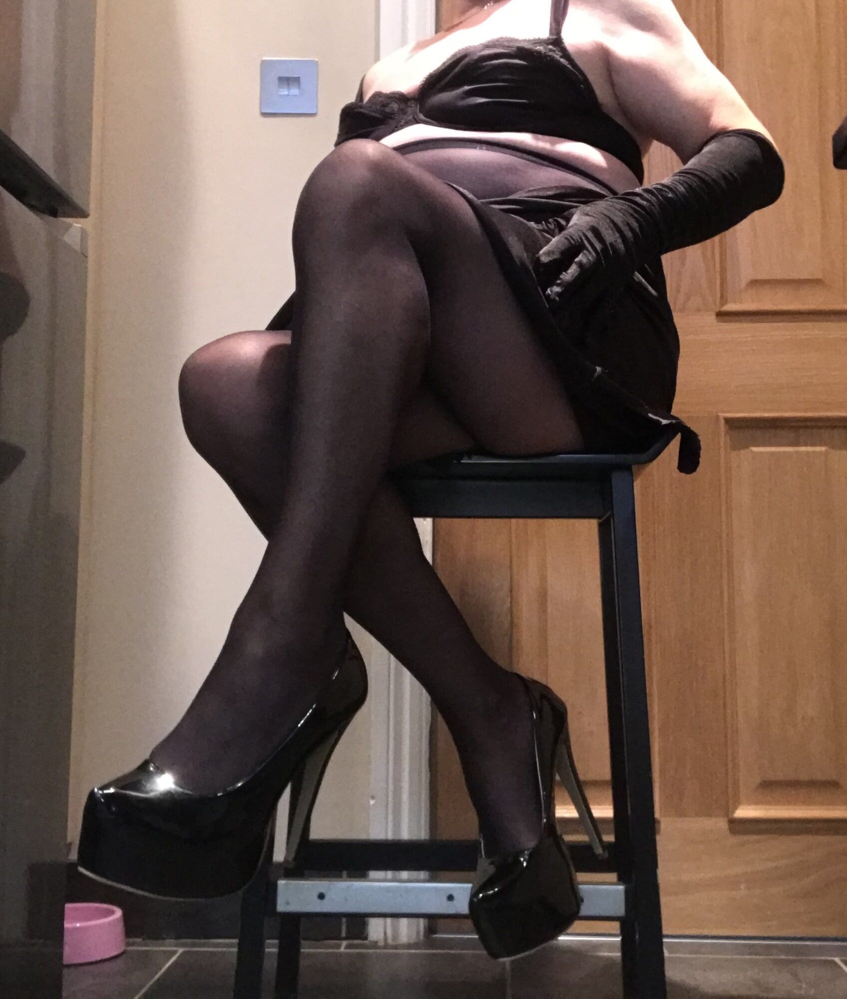 sexy slut in sheer black tights #7