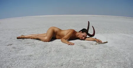 crawling on a salt lake         