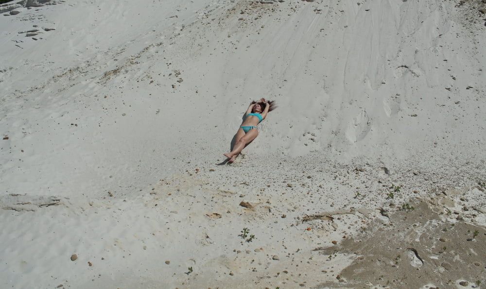 On White Sand in turquos bikini #10