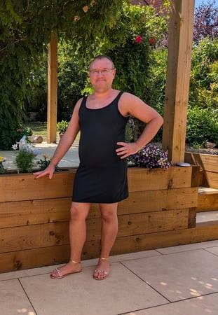 Black dress and sandals