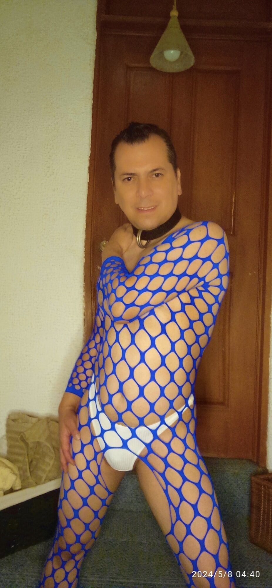 My new blue fishnet lingerie  #5