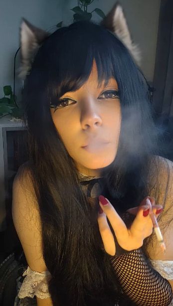 Goth Cat Maid smoking #6