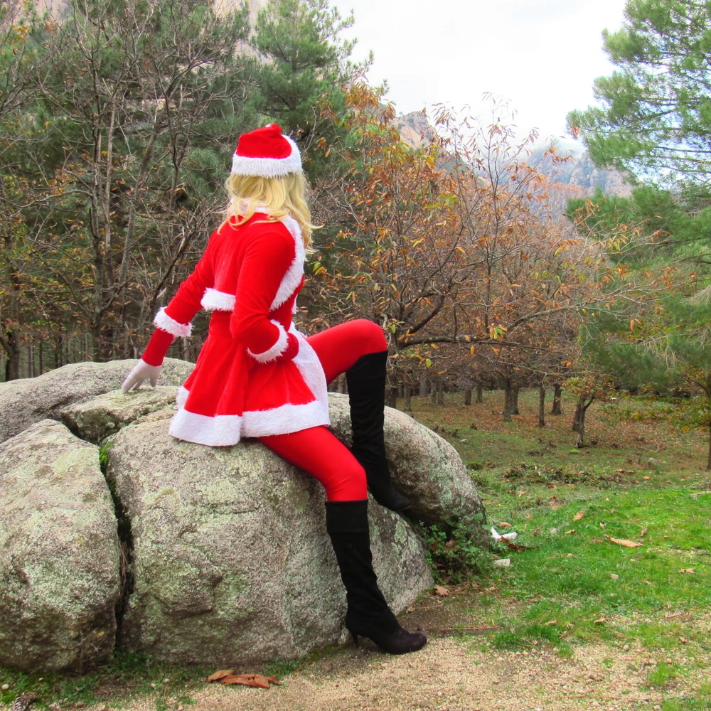 Shy snowflake shows off her ass in stockings. #32