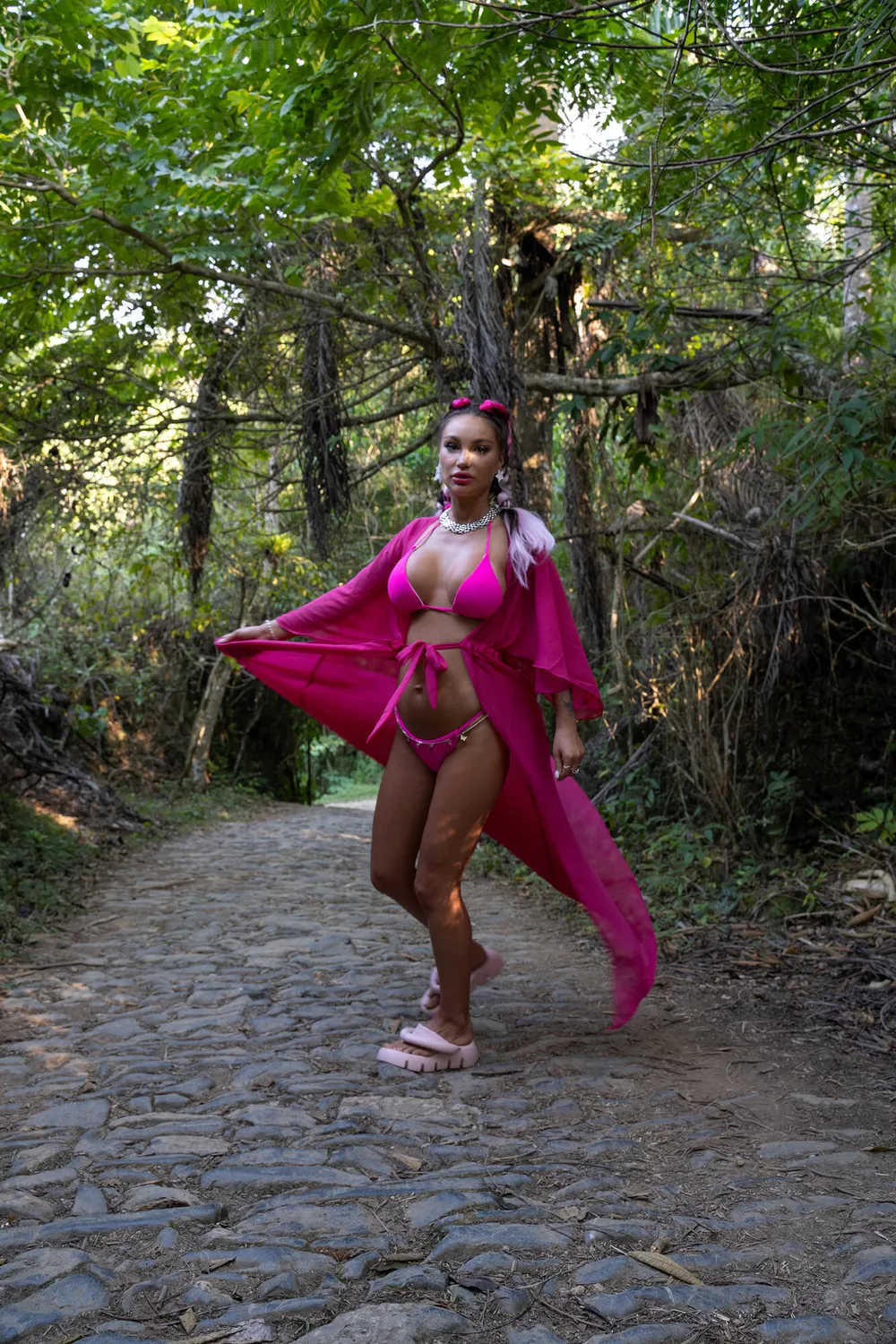 Monika Fox In A Pink Pareo In El Nicho #3