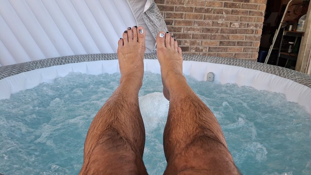 My wet steamy pedicured feet #17