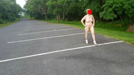 naked parking lot walk         