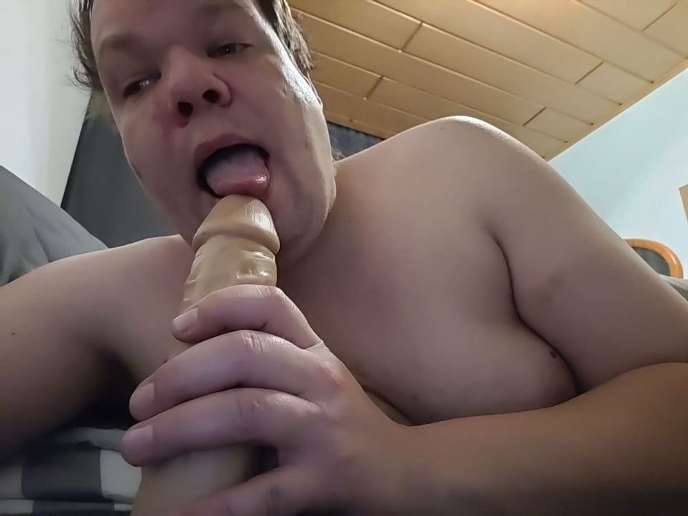 blowing a dildo #7