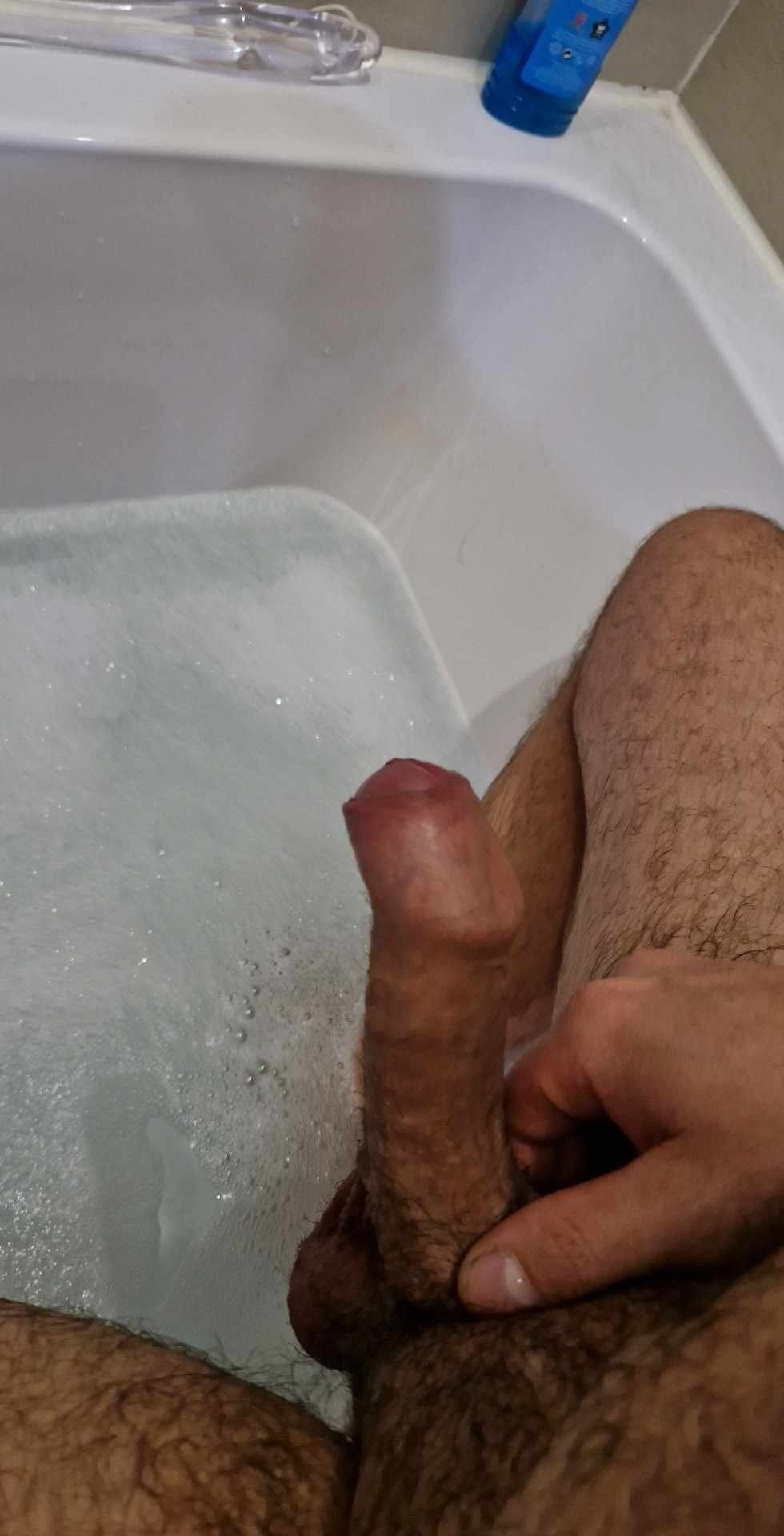 In the bath...