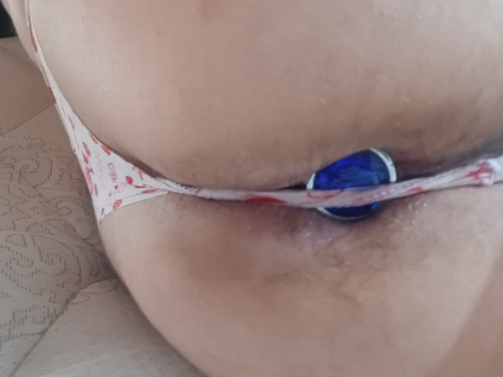 Playing with plug in panties  #24