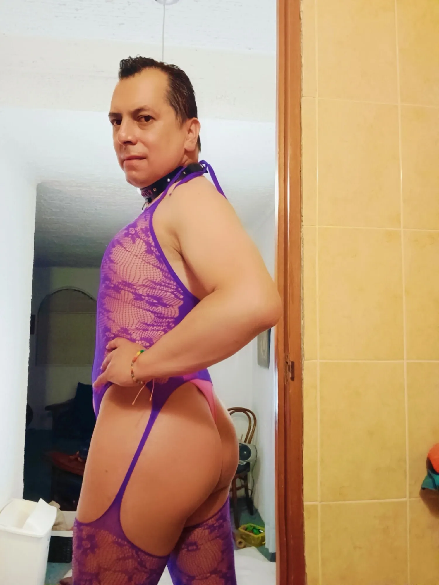 My purple lingerie fits me very well #4