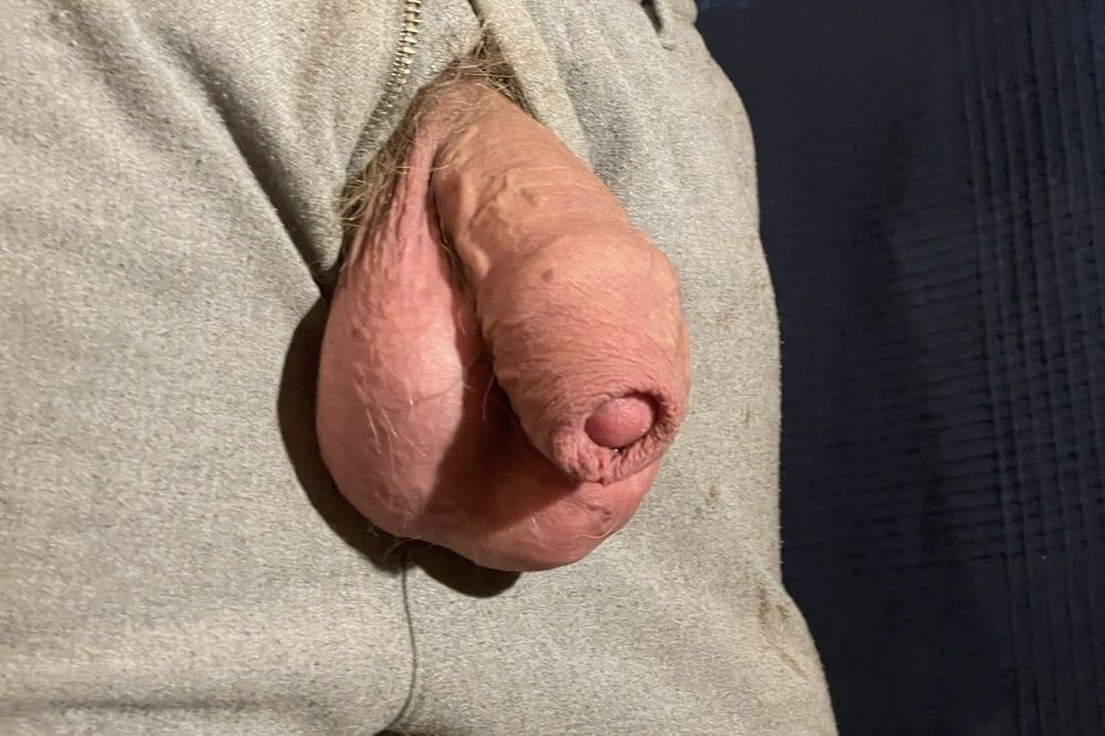 Thick uncut Russian cock hangs out of zipper #20