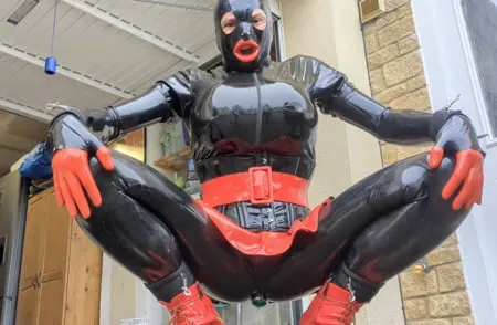 alison in rubber         