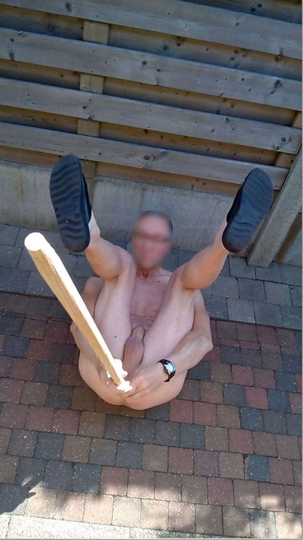 random public outdoor exhibitionist bondage jerking #17