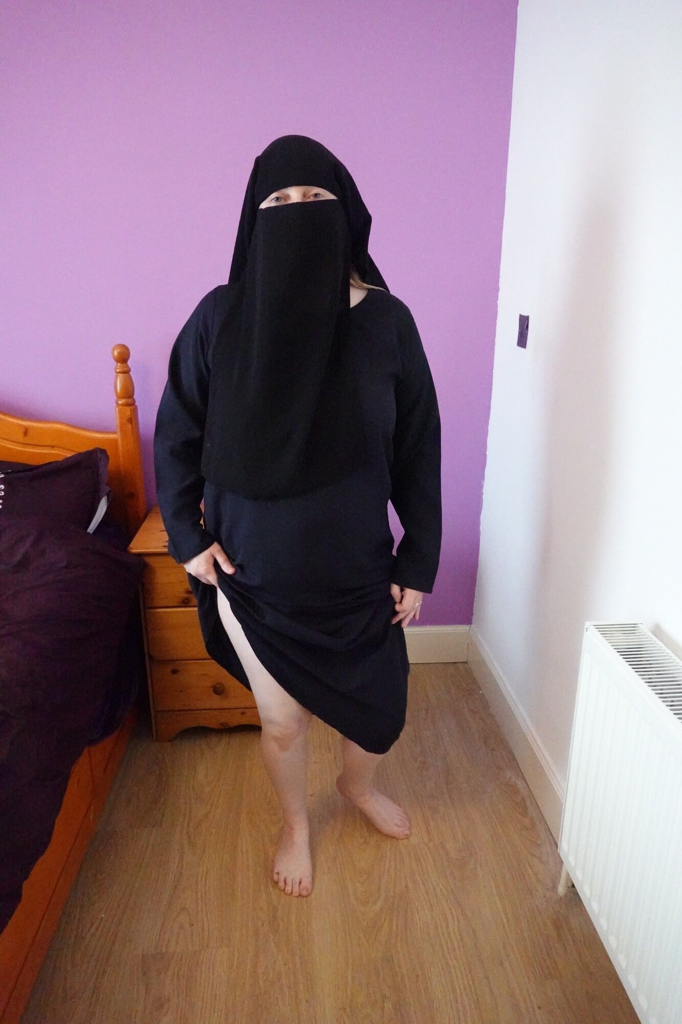 wife wearing Burqa with Niqab naked underneath #5