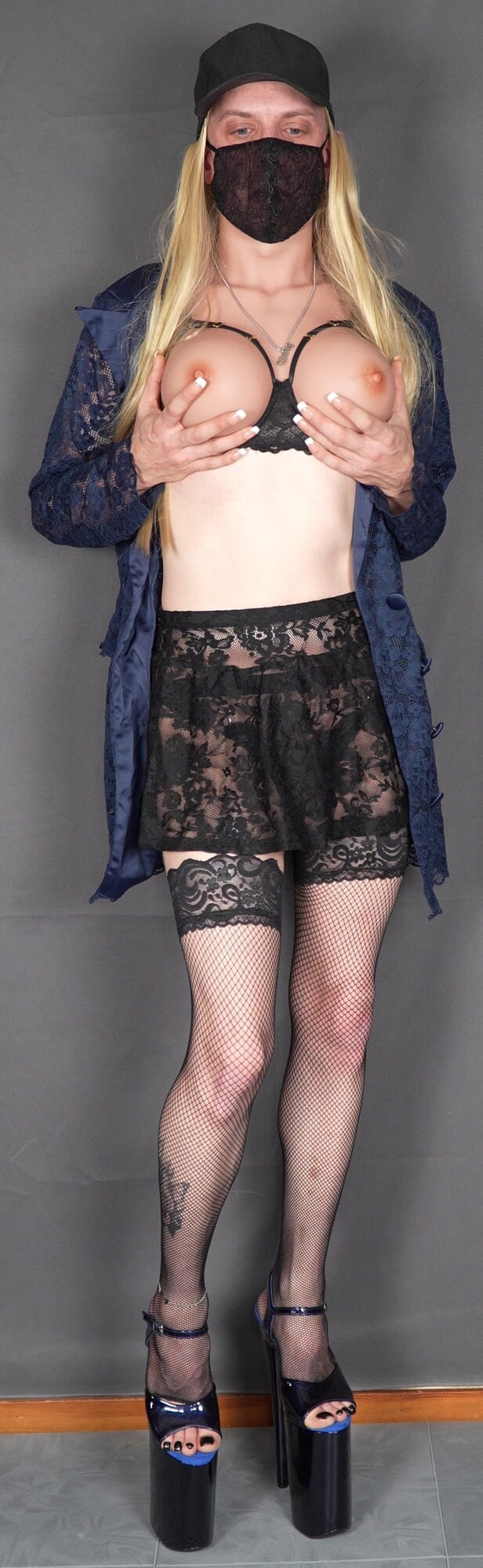 Blue Lace Dress And Heels #49