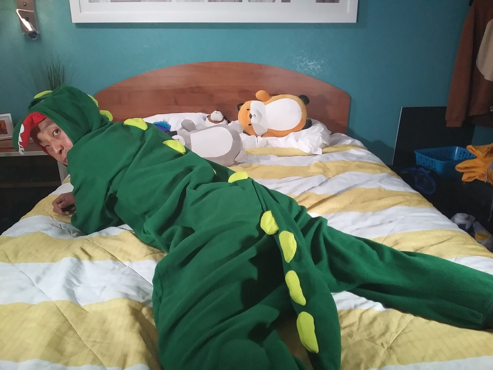 Hot asian boy wearing furry onesies and shiny undies #3
