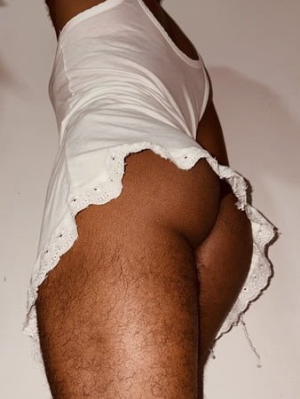 Arms Up in This Thin White Slip, Black Panties Disappearing 