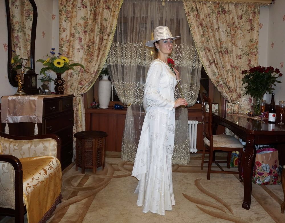 In Wedding Dress and White Hat #41