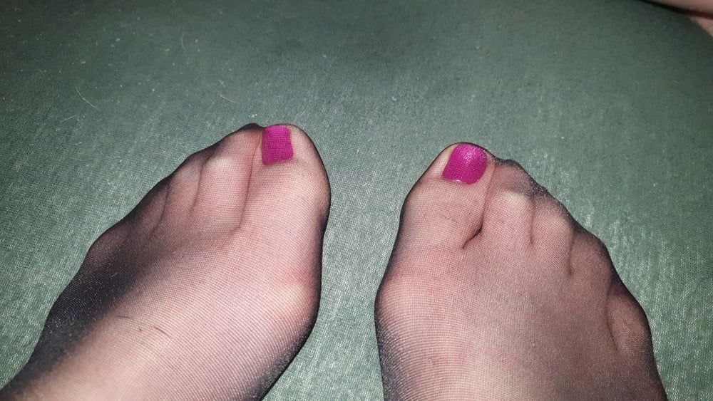 Purple Toenails Nylon Cum #6