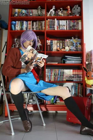 crossdress cosplay nagato found a special book         