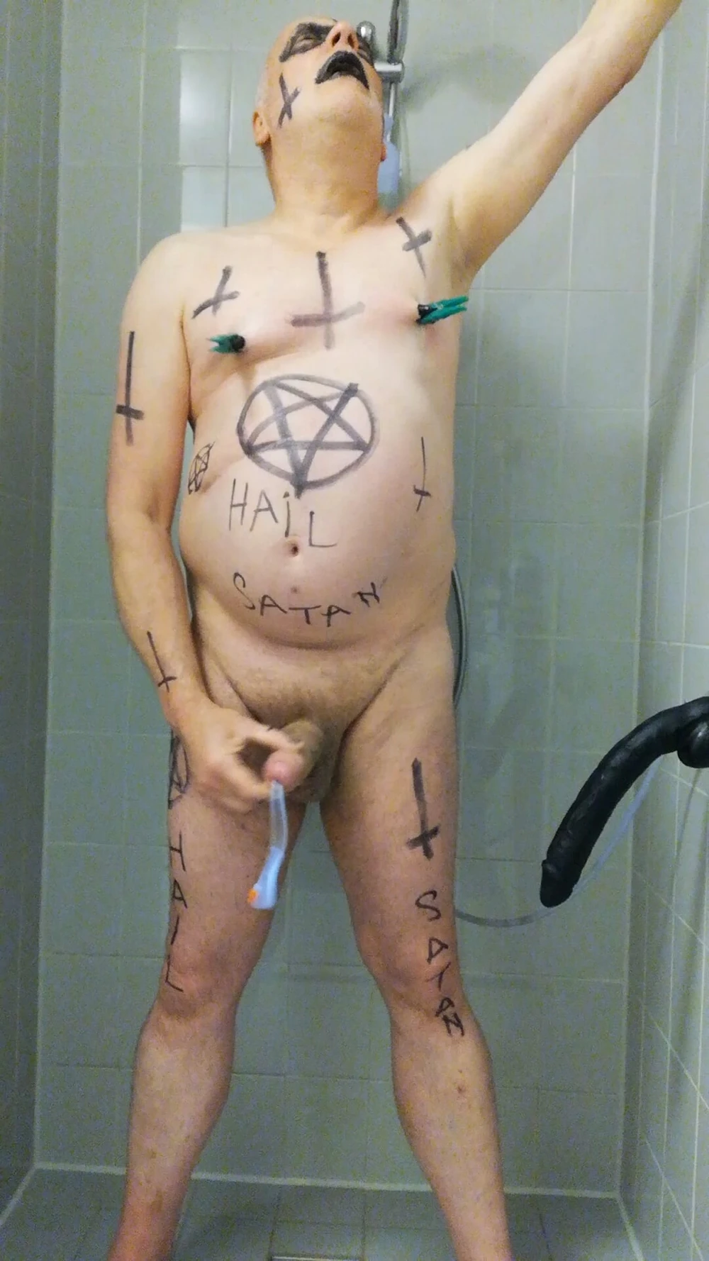 satan slave takes an extreme urine enema aprt 2 #5