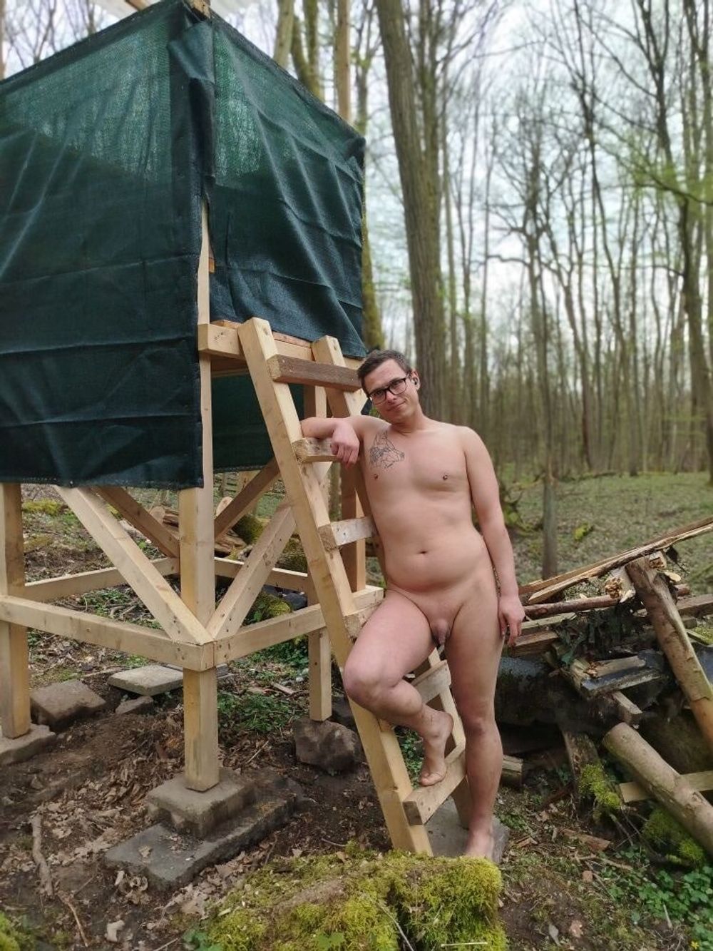 I&#039;m nude on a perch in the forest  #42