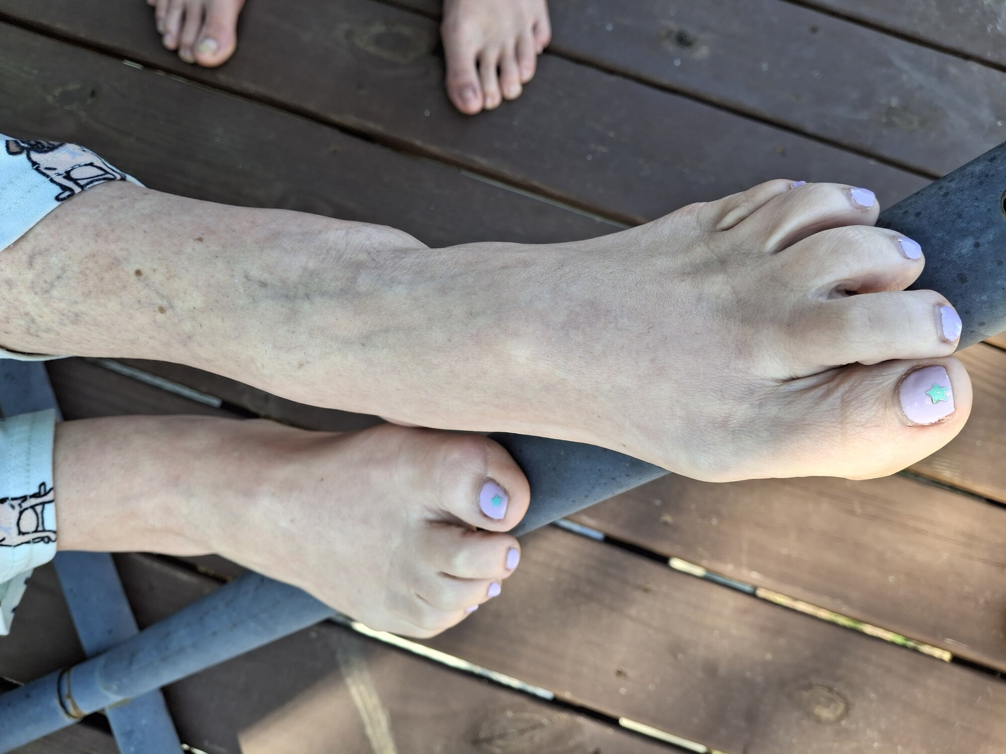 Girlfriends' sweet feet outside #10
