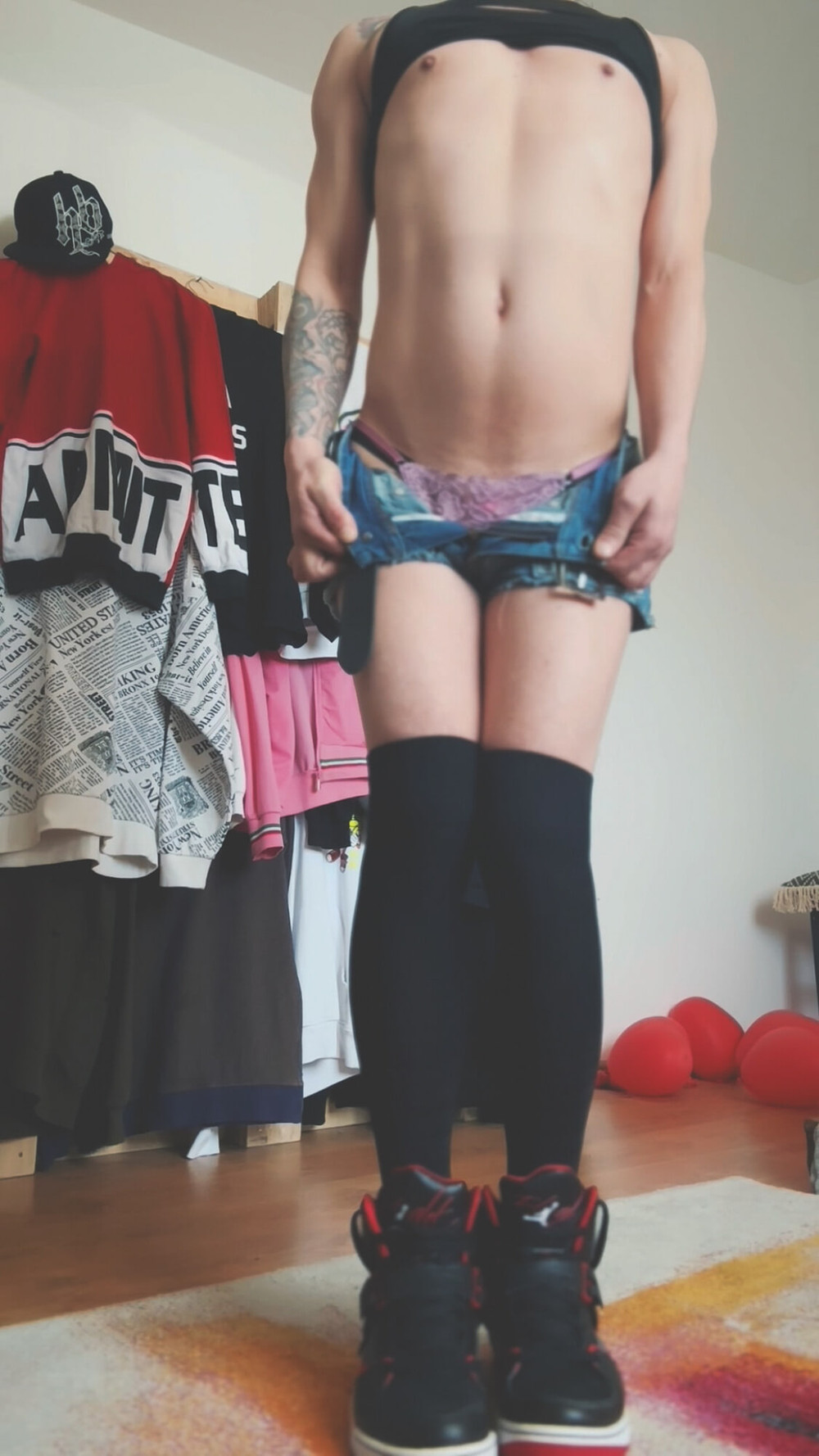Femboy cute outfit and flat chastity cage #30