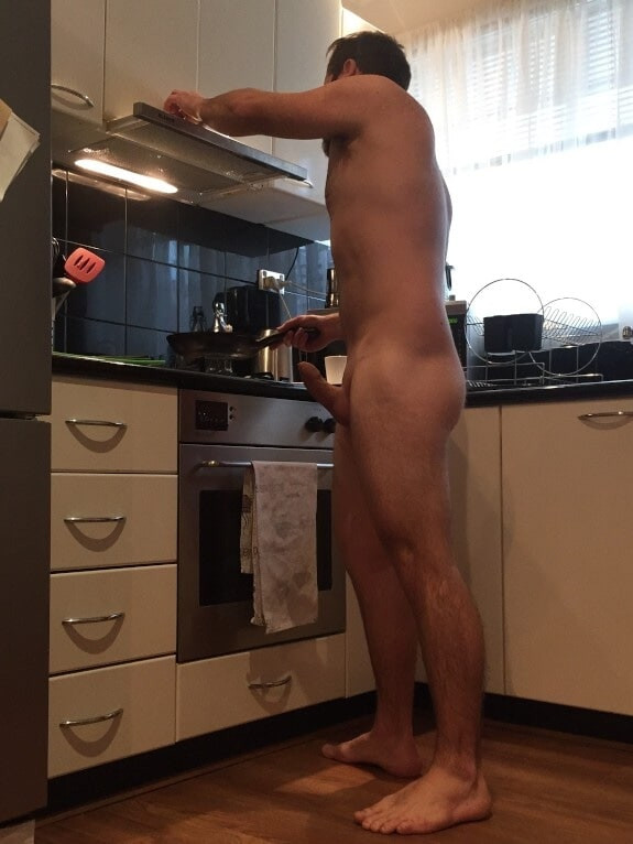 Caught naked and rock hard in the kitchen #7