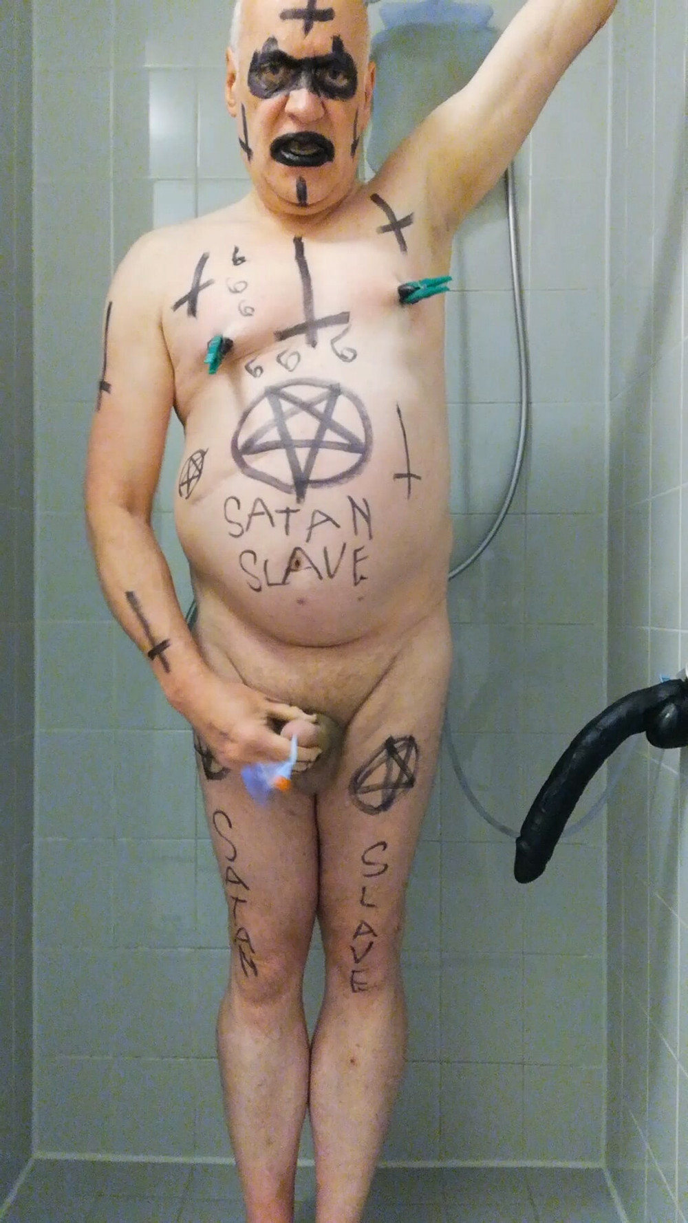 Satan slave takes a Satan enema on Satan's orders #3