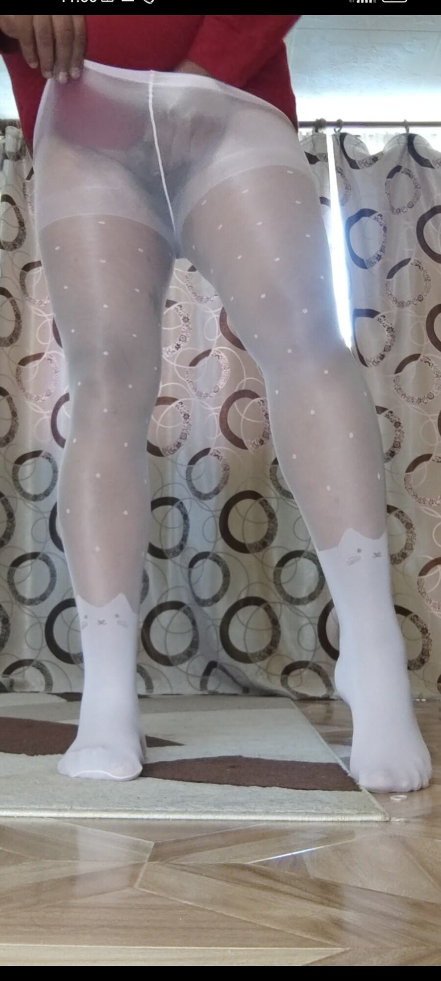 White pantyhose for teen #18