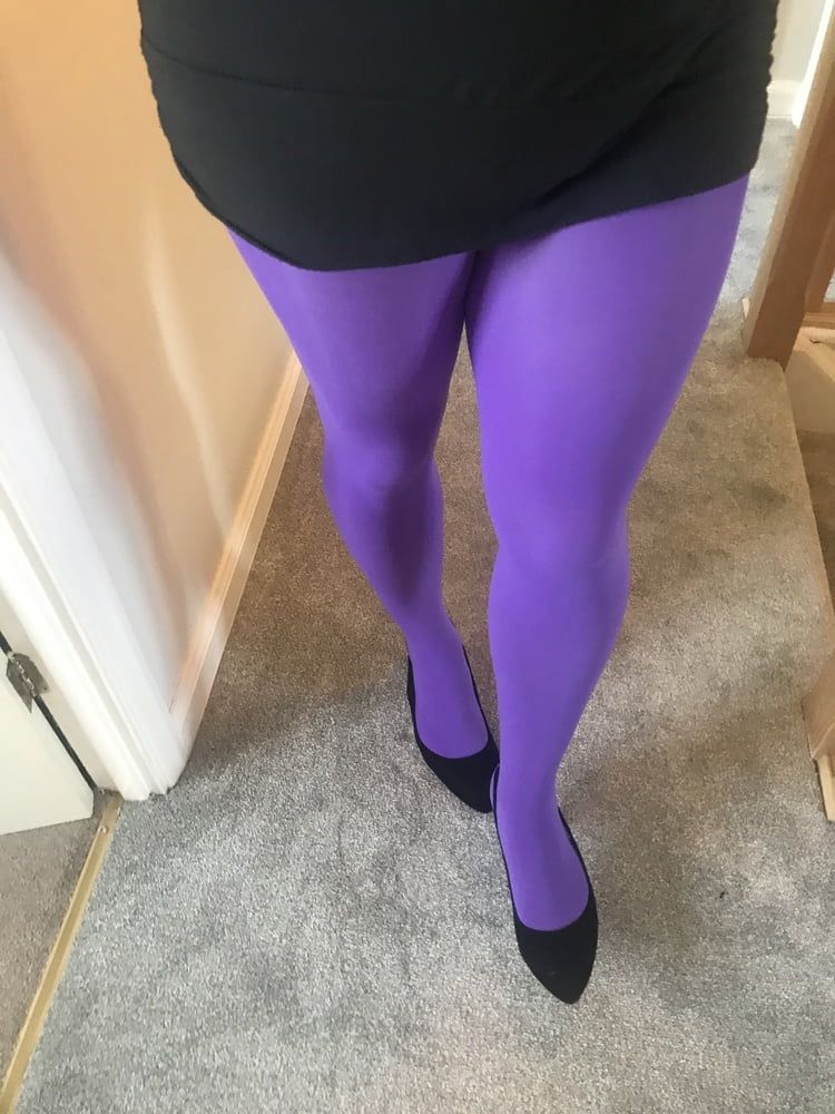 Wearing Purple tights pantyhose #31