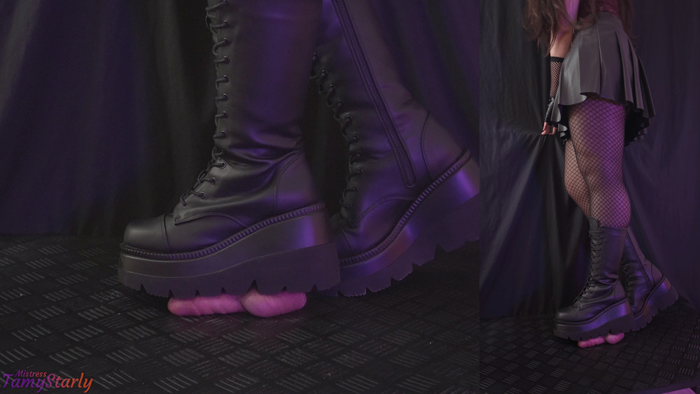 Goth Mistress Rupturing Balls in Demonia Shaker 72 Platform #5