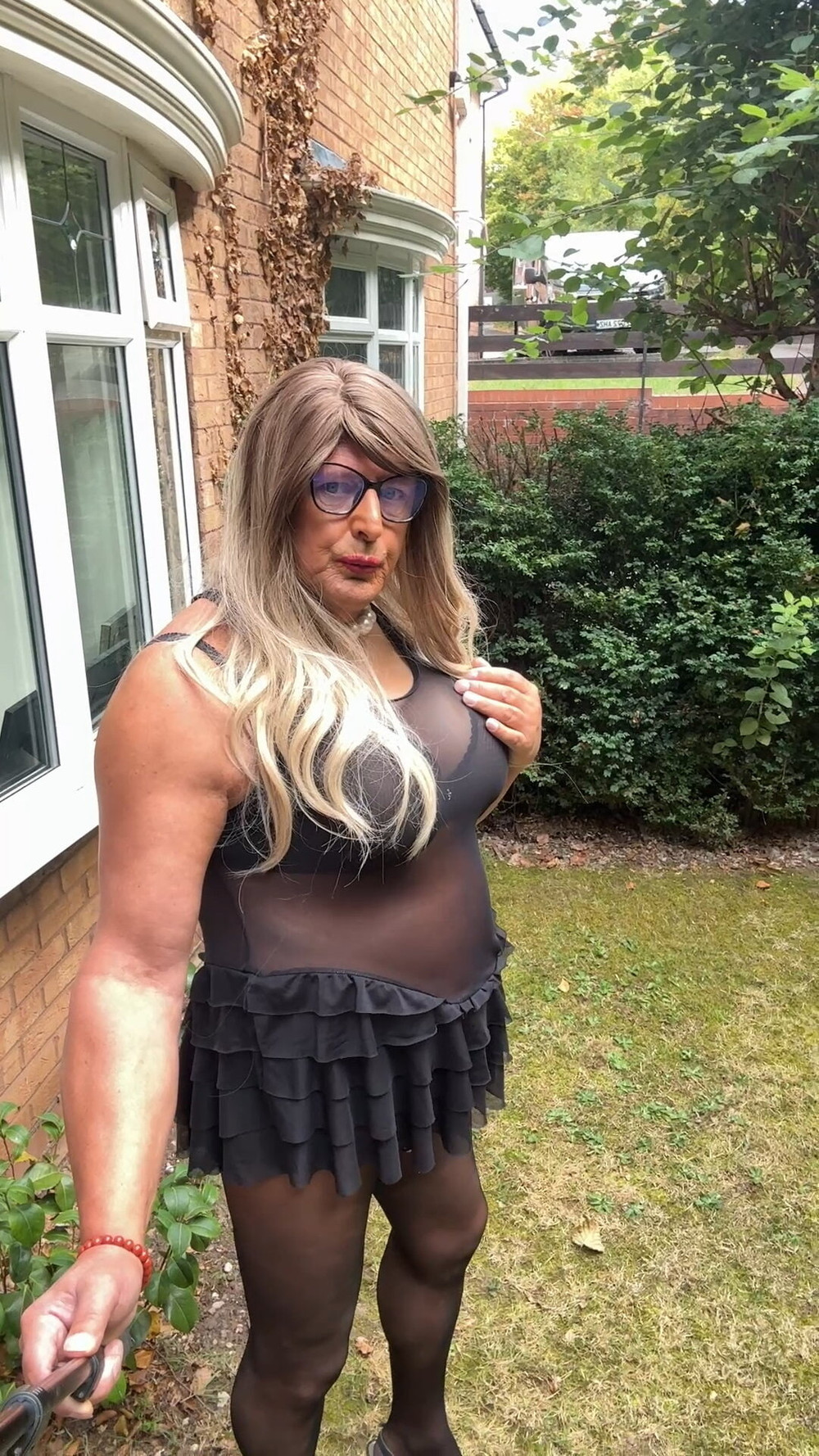 Sexy Crossdresser kellycd2022 in black seamless pantyhose  #18