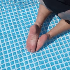 Under water feet