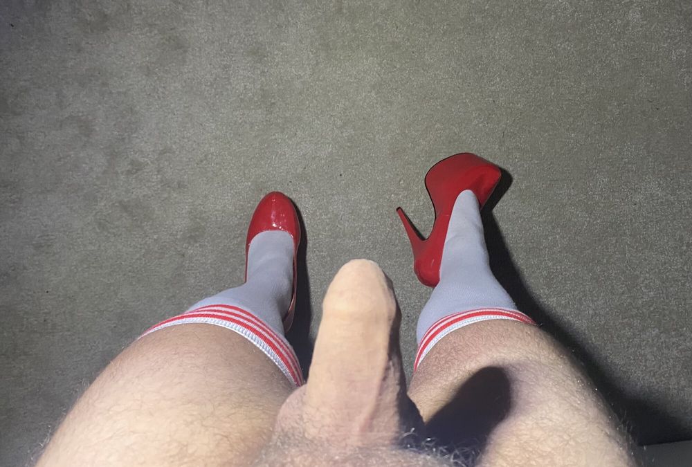 My cock in heels and socks