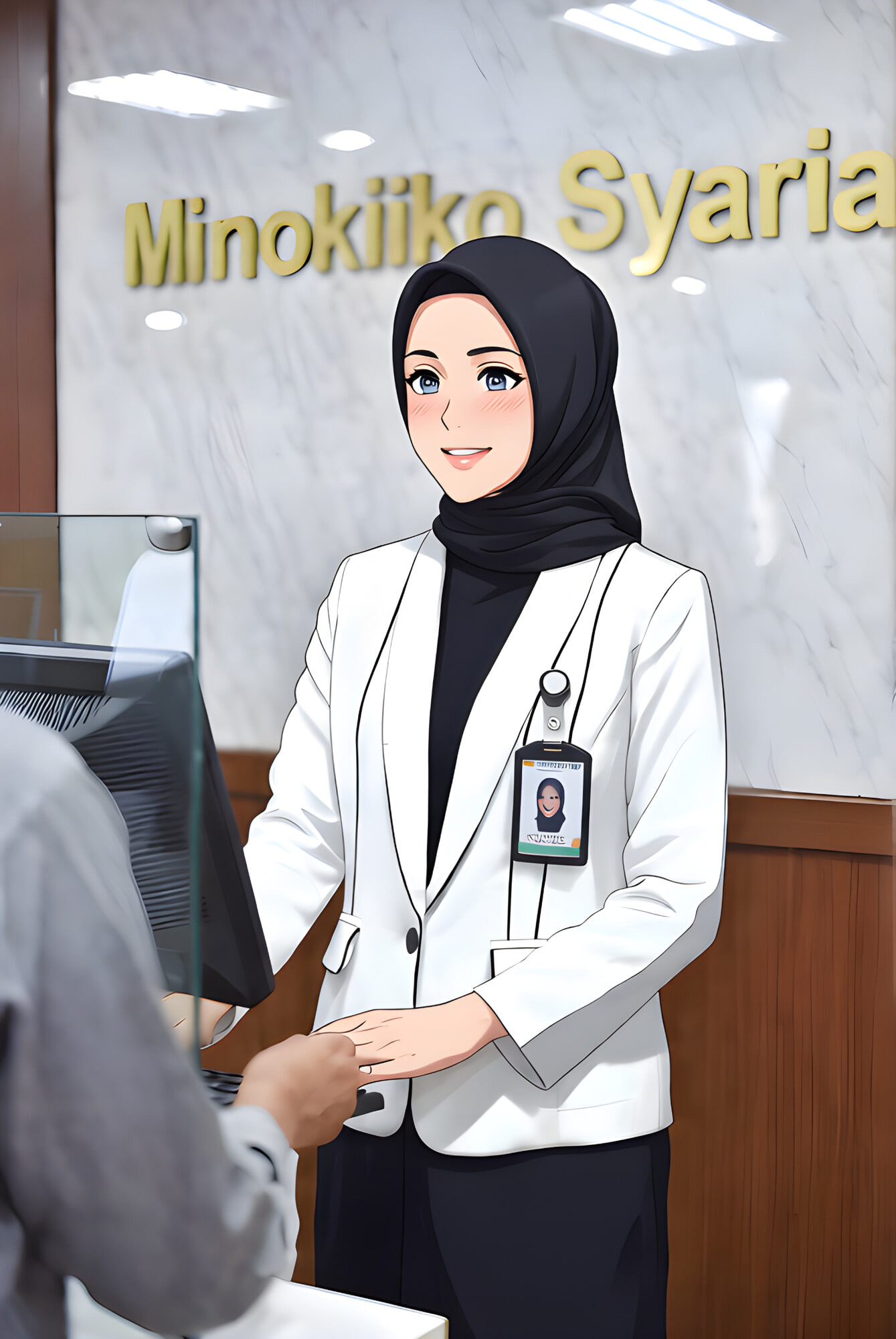 AI - Hijab Bank Employee Make A Mistake  - Minokiiko #2
