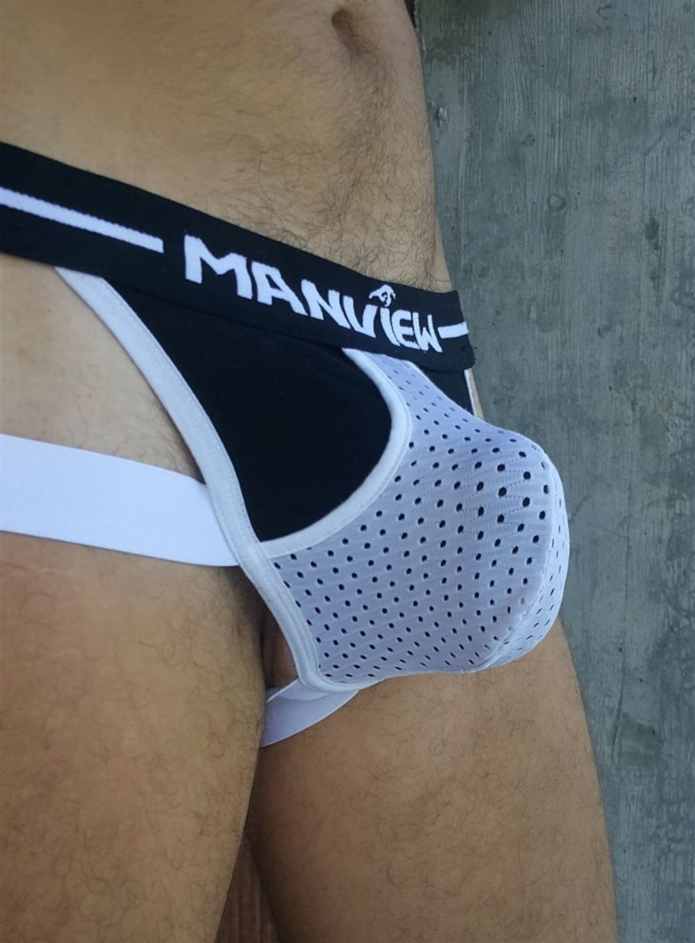 Outdoor bulging in jockstrap  #29