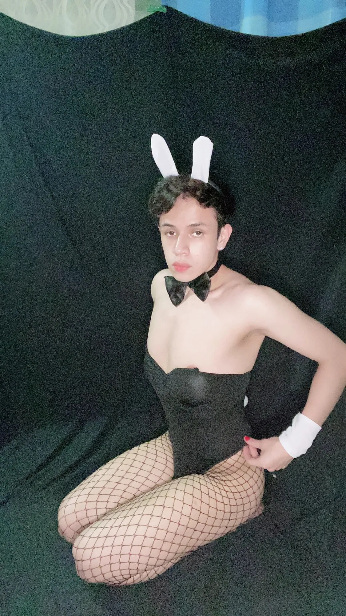 Femboy bunny in fishnets #6