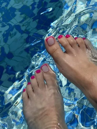 feet last summer near swimming pool         