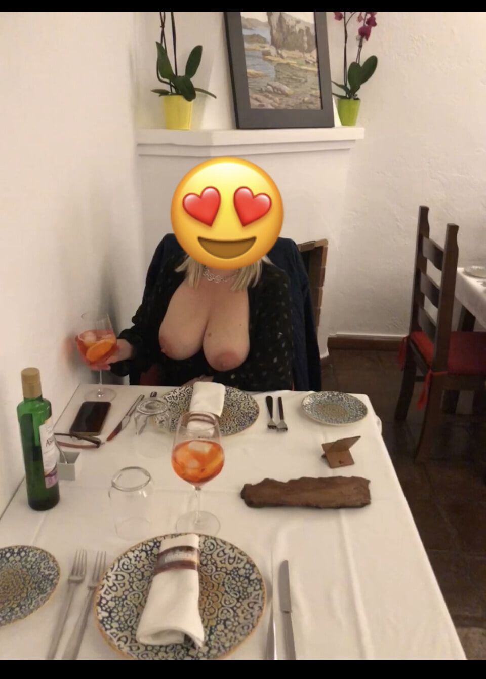 Dinner and boobs