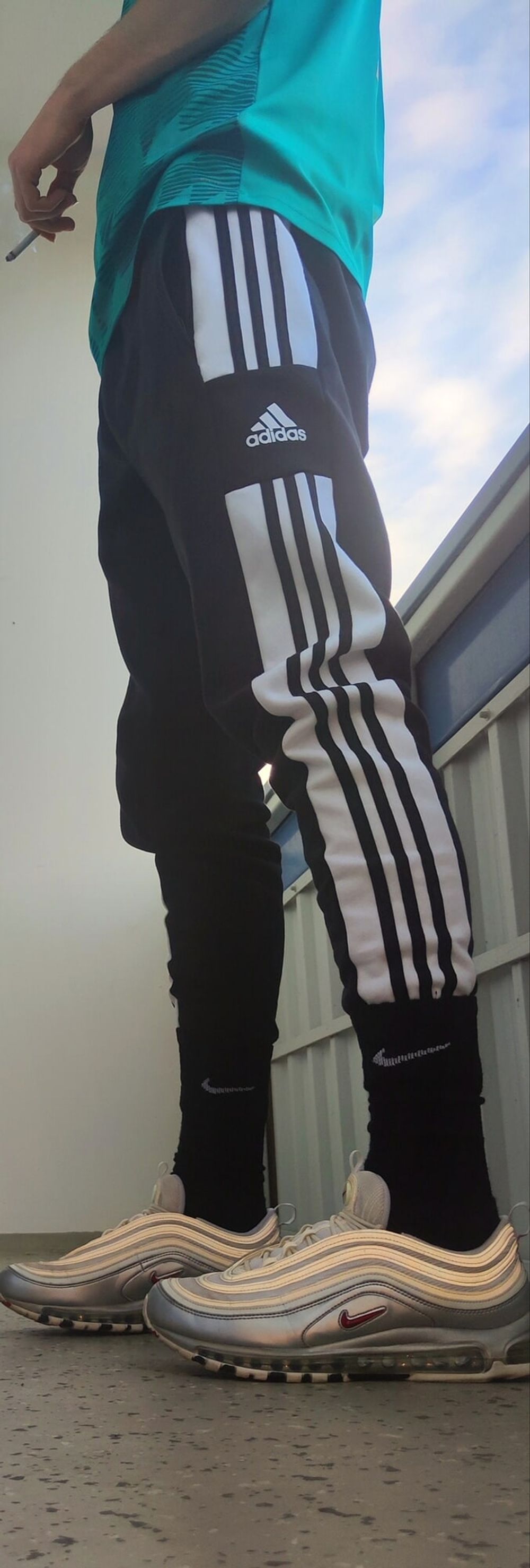 (GER) SubBoy in black Nike CrewSocks &amp; white AirMax97 &amp; Jock #35