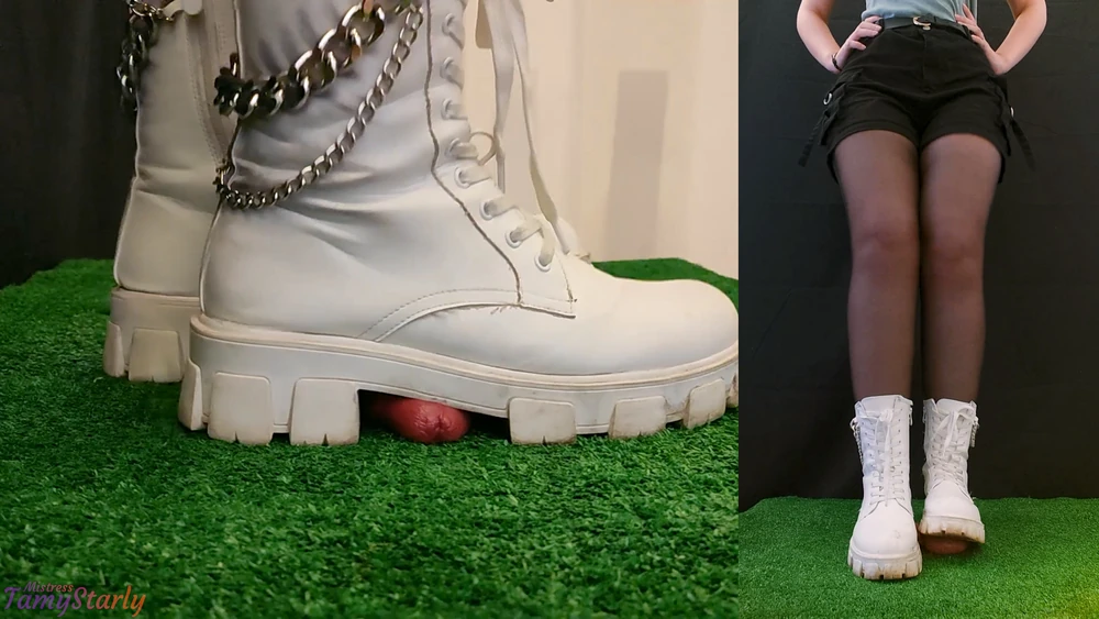 Combat Girl Marching on Your Cock and Balls #3