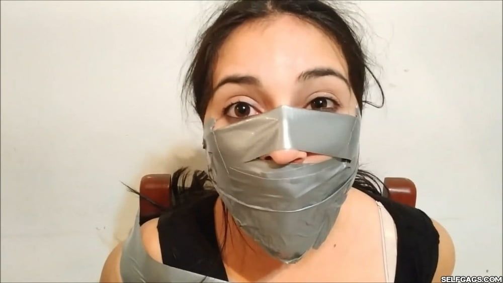 Stepdaughter With Bridged OTN Duct Tape Gag - Selfgags #25