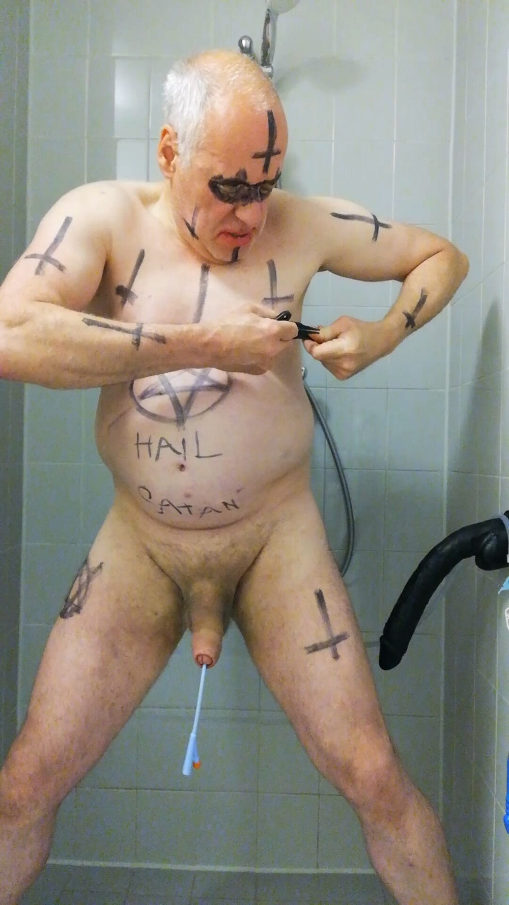 Satan slave takes a delicious urine enema #16